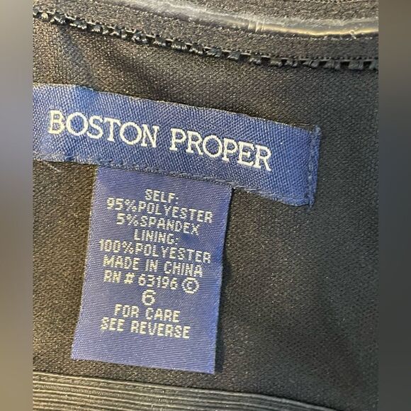 Boston Proper One Shoulder Tulip Dress Black 6 - Picture 7 of 7